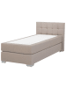 Beliani Boxspring Bett ADMIRAL in Beige/Silber - (W) 99 x (H) 96 x (L) 212 cm