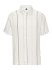 John Devin Kurzarmhemd in offwhite-gestreift