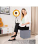 relaxdays Sitzhocker in Grau - (B)38x (H)40 x (T)38 cm