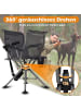 COSTWAY Jagdstuhl Campingstuhl drehbar in Schwarz