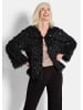 GOLDNER Jacke Jacke in Feder-Optik mit Pailletten in schwarz