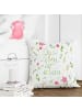 Mr. & Mrs. Panda Kissen 40x40 Blumen Leben mit Spruch in Bunt