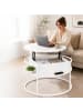 relaxdays Couchtisch in Weiß - (H)47 x Ø 80 cm