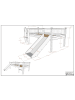 58 aufm Kessel SPIELBETT 90x200 Keeley Buche Weiß mit Rutsche Leiter