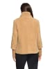 BETTY & CO Kuscheljacke mit Rippbündchen in Beige