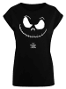 F4NT4STIC Extended Shoulder T-Shirt Disney Nightmare Before Christmas Jack Face in schwarz