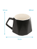Intirilife Kaffee Tee Tasse in Feinschliff Optik 350 ml Becher mit Henkel in 2x Schwarz