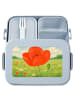 Mr. & Mrs. Panda Bento Box Blume Mohnblume Design ohne Spruch in Blau Pastell
