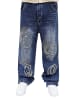 DADA Baggy Jeans mit Stickereien im Gothic-Look in Blau