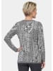 GOLDNER Kurzgröße:  Hahnentrittpullover mit Glanz in grau / gemustert