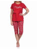 NORMANN Capri Schlafanzug kurzarm Pyjama maritimimen Look - 73993 in rot