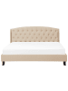 Beliani Doppelbett BORDEAUX in Beige/Braun - (W) 189 x (H) 106 x (L) 221 cm