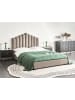 Beliani 2-tlg Doppelbett VINCENNES in Beige/Schwarz