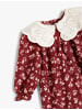 KOTON Kleid in Bordo Gemustert