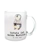 Mr. & Mrs. Panda Teetasse Pinguin Karate mit Spruch in Transparent