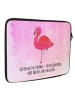 Mr. & Mrs. Panda Notebook Tasche Flamingo Classic mit Spruch in Aquarell Pink