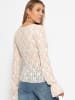 SASSYCLASSY Langarm Spitzenshirt mit Volantärmeln in Creme
