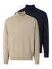 Redmond Rollkragenshirt Basic in Dunkelblau / beige