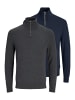 Jack & Jones Troyer Emil Knit in Dunkelblau / dunkelgrau