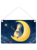 Mr. & Mrs. Panda Holzschild Pinguin Mond Design ohne Spruch in Weiß