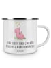 Mr. & Mrs. Panda Emaille Tasse Prüfungen bestehen mit Spruch in Weiß