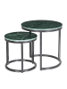 home24 Marmor-Couchtisch-Set AQATTA 2-teilig in Dunkelgrün