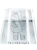 Mr. & Mrs. Panda Trinkglas Stinktier Blume mit Spruch in Transparent