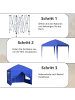 ABRIHOME Pavillon in Blau 3x3 m mit 4 Seitenwänden Höhenverstellbar