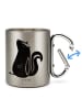 Mr. & Mrs. Panda Kaffeebecher Stinktier Sitzen ohne Spruch in Silber