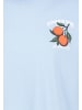 Sublevel Kurzarm T-Shirt Fruit Print Rundhals Basic in Hellblau