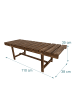 relaxdays Gartenbank in Dunkelbraun- (B)110 x (H)35 x (T)38 cm