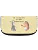 Mr. & Mrs. Panda Kulturtasche Hase Igel mit Spruch in Gelb Pastell