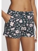 s.Oliver Pyjamashorts in dunkelgrün-rosa-geblümt