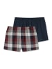 Schiesser Web-Boxershorts 2er Pack in Dunkelblau/Dunkelrot