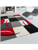 KADIMA DESIGN Teppich Kurzflor Karo Wohnzimmer in Rot