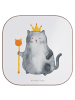 Mr. & Mrs. Panda Tischuntersetzer Katze König ohne Spruch in Weiß