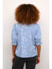Kaffe Kurzarm-Bluse KAelly Regular fit in Vista blue/Chalk Flower