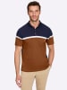 WITT WEIDEN Langarm-Poloshirt in marine-cognac
