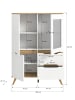 xonox.home Highboard  (B/H/T: 100x140x40 cm) in weiß und Absetzung Nox Oak