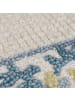 KADIMA DESIGN Teppich Kurzflor Unifarben, Floral Bordüre, Wohnzimmer in Blau-Beige
