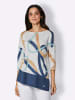 creation L Modal-Baumwoll-Pullover in ecru-jeansblau-gemustert