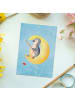 Mr. & Mrs. Panda Postkarte Pinguin Mond ohne Spruch in Eisblau