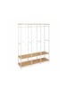 relaxdays Garderobe in Weiß/ Natur - (B)141 x (H)180 x (T)40 cm