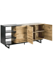 Beliani Sideboard FIORA in Braun/Schwarz - (W) 160 x (H) 75 x (L) 40 cm
