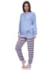 NORMANN Frottee Pyjama Schlafanzug langarm Katzen - 76545 in hellblau