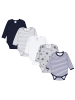 TupTam Jungen Baby Body Langarm 5er Pack in grau/weiß
