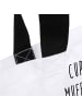 Mr. & Mrs. Panda Strandtasche Cupcake mit Spruch in Weiß