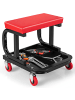 COSTWAY Werkstatthocker mit Rollen in Rot