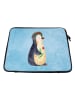 Mr. & Mrs. Panda Laptop Tasche Pinguin Blumen ohne Spruch in Eisblau