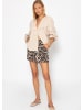 SASSYCLASSY Musselin Bluse mit V-Ausschnitt und Fransen in Beige